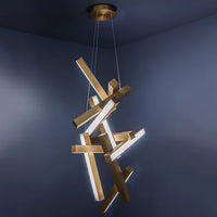 Moderne verticale geometrische aluminium hanglamp voor trap/hal/hoog plafond 