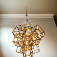 Modern Cube Cluster Chandelier for Living Room/Staircase/Foyer