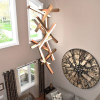 Moderne verticale geometrische aluminium hanglamp voor trap/hal/hoog plafond 
