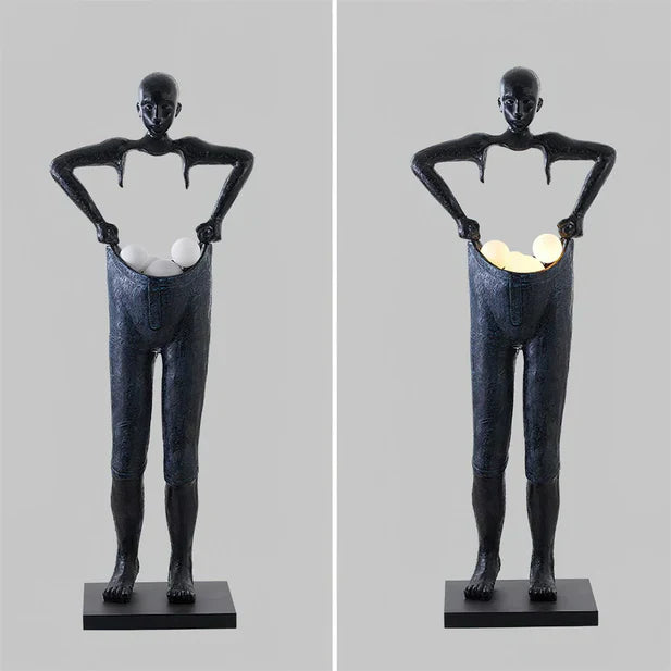 Rylight Man Carrying Pants Statue Floor Lamp