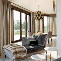 Rylight Brass Sputnik Ball Chandelier with Black Discs