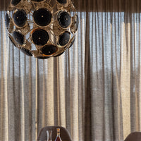 Rylight Brass Sputnik Ball Chandelier with Black Discs