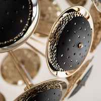 Rylight Brass Sputnik Ball Chandelier with Black Discs