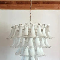 Rylight 5/6-Tier Traditional Italian Mid-Century Petal Glass Chandelier