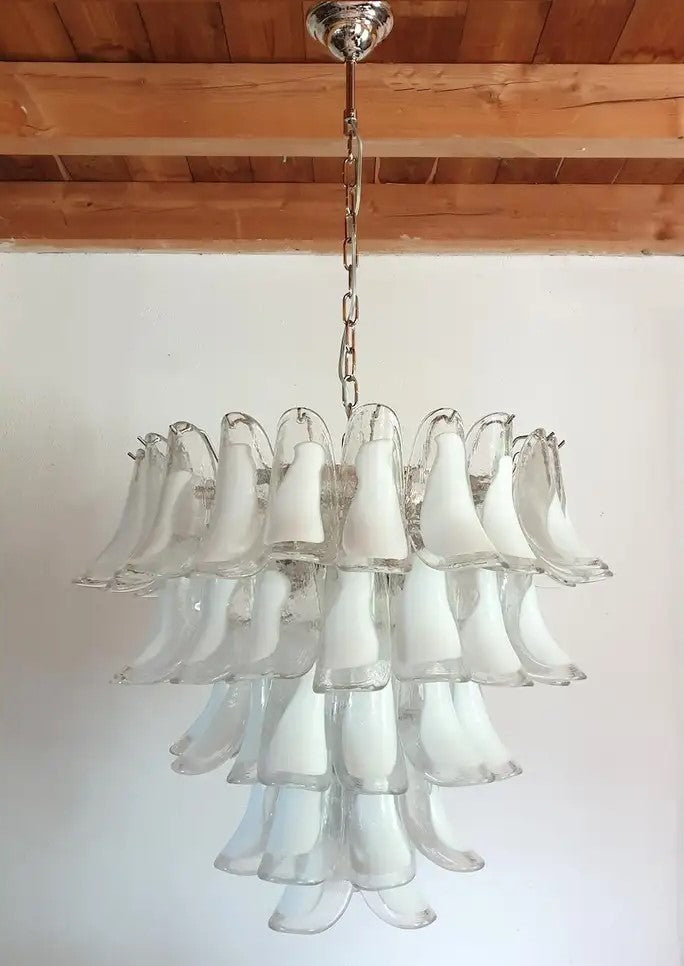 Rylight 5/6-Tier Traditional Italian Mid-Century Petal Glass Chandelier