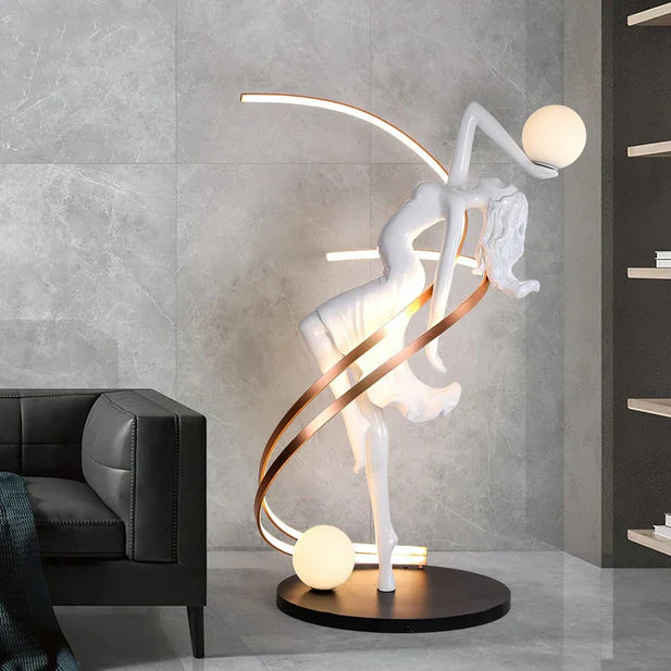 Rylight White Goddess Statue Floor Lamp