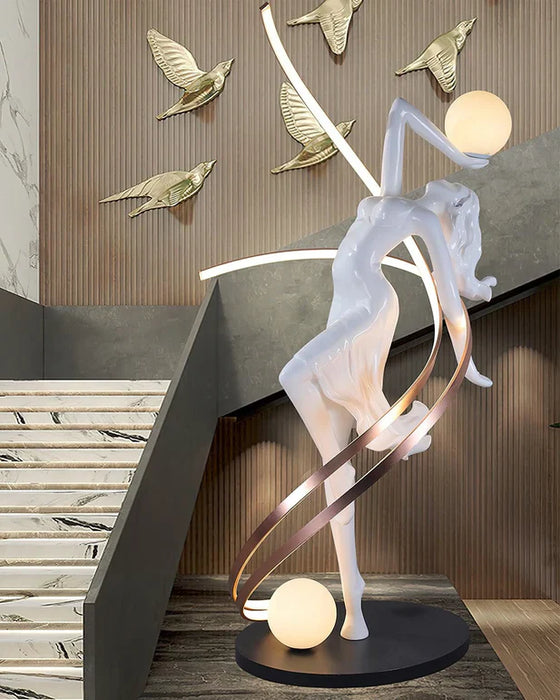 Rylight White Goddess Statue Floor Lamp