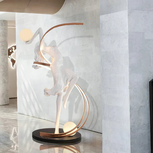 Rylight White Goddess Statue Floor Lamp