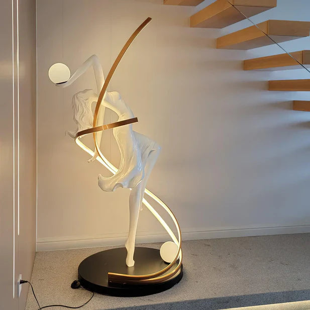 Rylight White Goddess Statue Floor Lamp