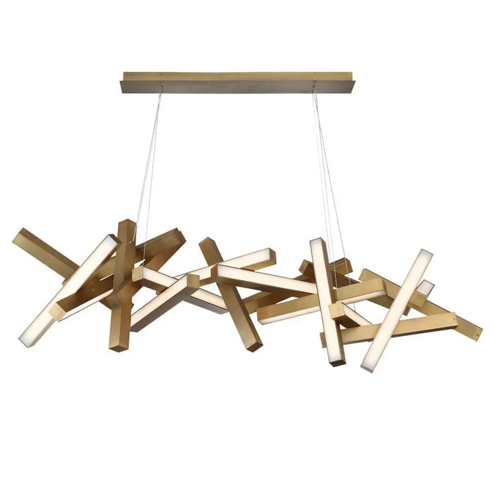 Modern Round/Linear Geometric Aluminum LED Chandelier