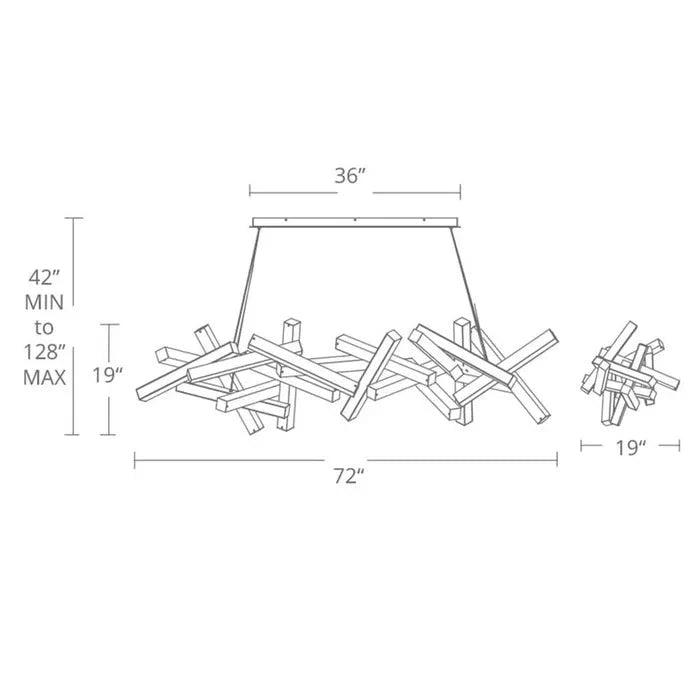 Modern Round/Linear Geometric Aluminum LED Chandelier