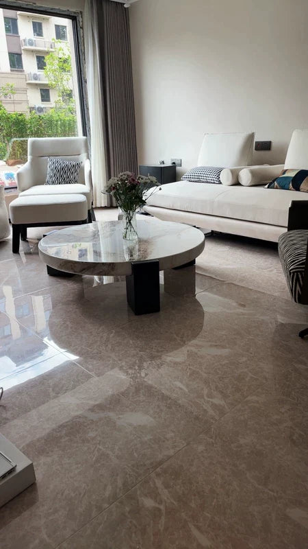 طاولة قهوة رخامية مستديرة بسيطة/طاولة جانبية