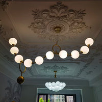 Rylight Modern Simple Acrylic Pearl Necklace Chandelier