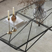 طاولة قهوة حديثة ومبتكرة من الزجاج المقسّى