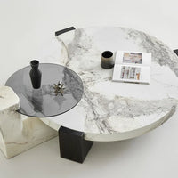 طاولة قهوة رخامية مستديرة بسيطة/طاولة جانبية