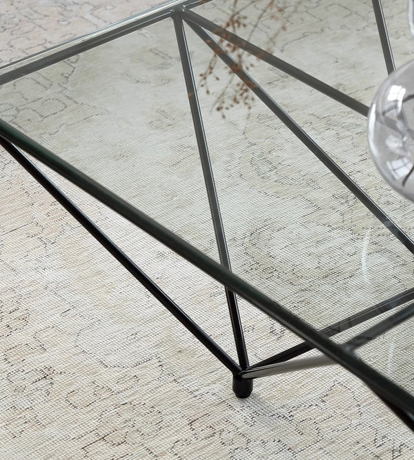 طاولة قهوة حديثة ومبتكرة من الزجاج المقسّى