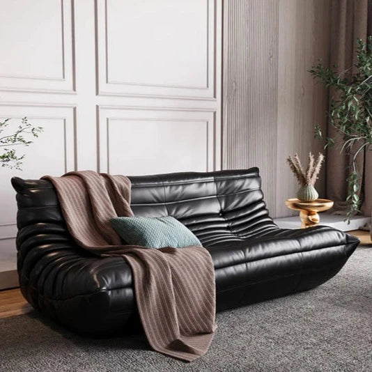 Classic Italian Style Caterpillar Napa Leather Sofa