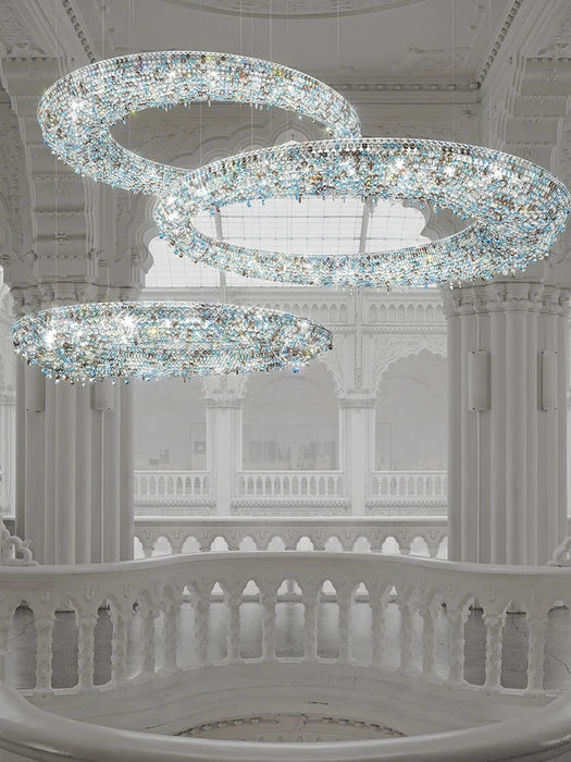 Rylight Irregular Round Transparent/Coloured crystal Chandelier