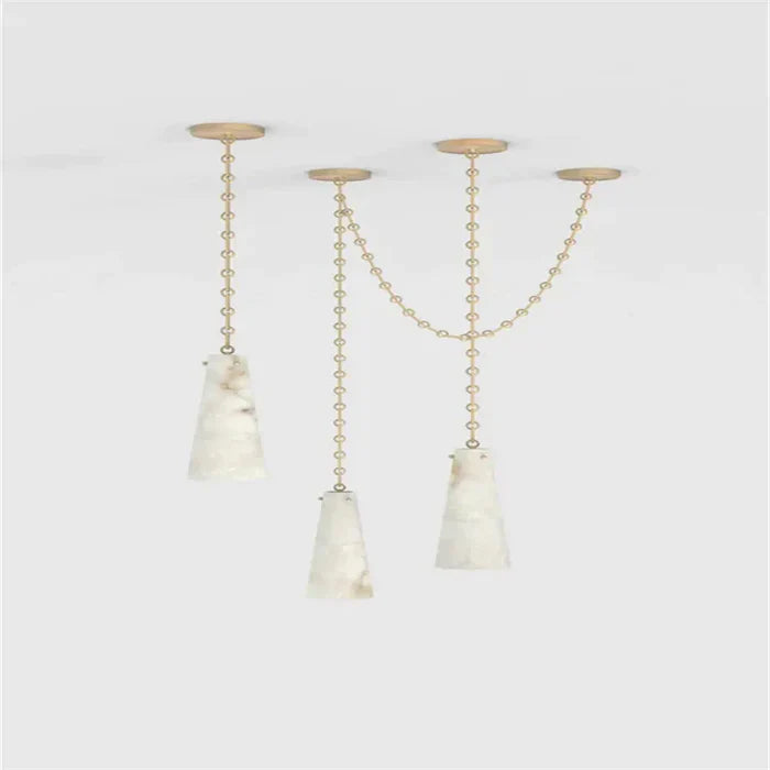 Modern 3/5/7-Light Marble Alabaster Chandelier for Living Room/Dining Room