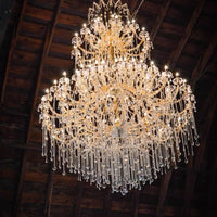Rylight Extra Large Traditional Multi-layers Candle Branch Chrome/Gold Crystal Chandelier