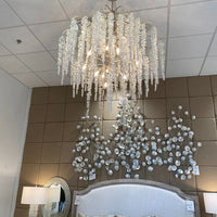 Rylight Elegant Flower Branch Crystal Chandelier in Chrome Finish