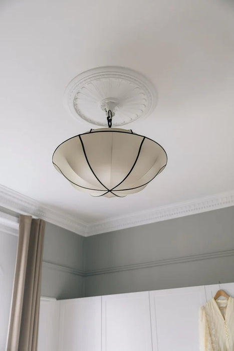 Rylight French Style Cream White Silk Umbrella Chandelier