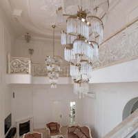 Rylight meerlaagse luxe spiraalvormige kristallen kroonluchter moderne designercreatie