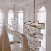 Rylight meerlaagse luxe spiraalvormige kristallen kroonluchter moderne designercreatie