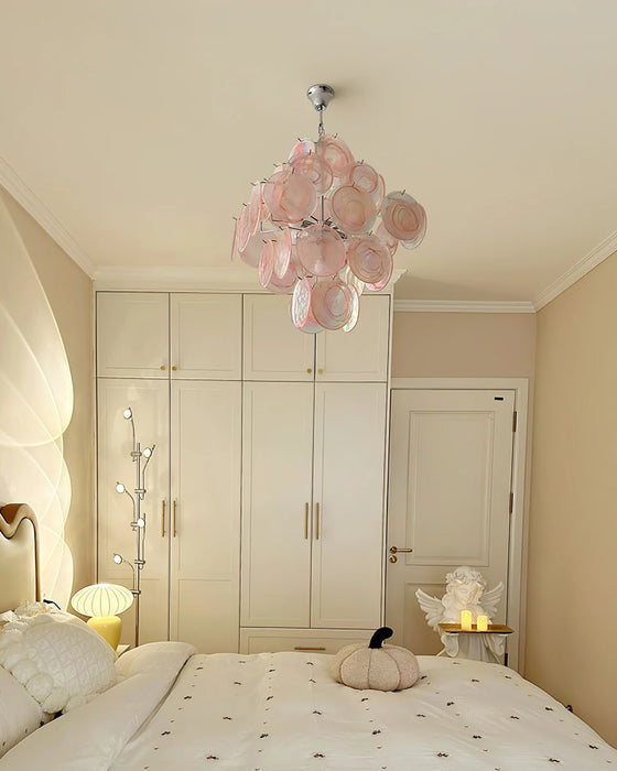 Rylight 4/5-Tier Pink Murano Glass Chandelier