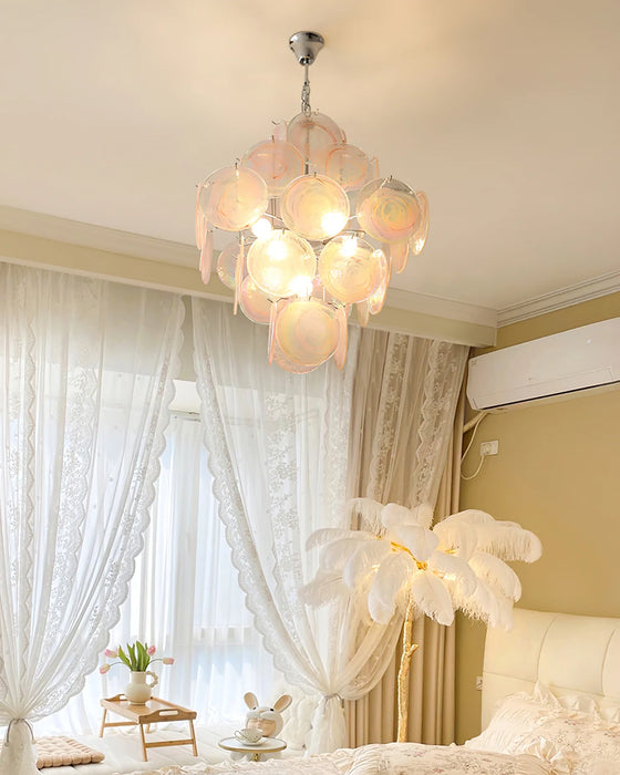 Rylight 4/5-Tier Pink Murano Glass Chandelier