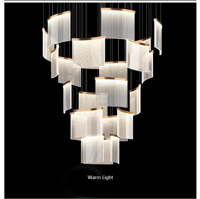 Rylight 11/17/23-Light Modern Style Curvilinear Design Acrylic Pendant