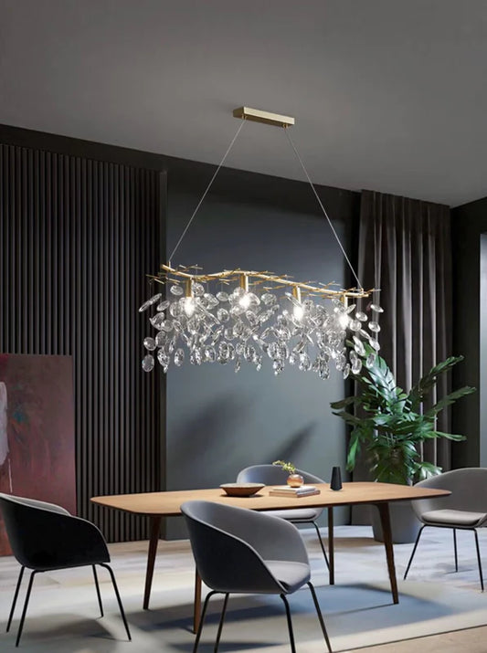 Rylight nieuwe bloem romantische lichte luxe kristallen kroonluchter