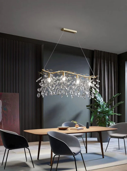 Rylight New Flower Romantic Light Luxury Crystal Chandelier