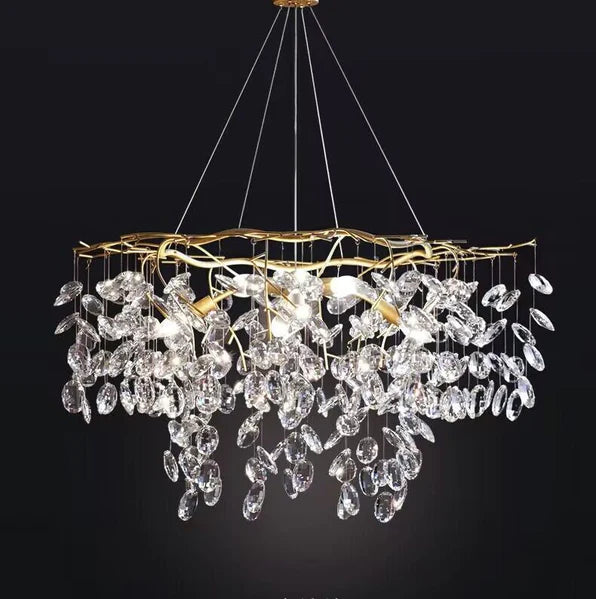 Rylight New Flower Romantic Light Luxury Crystal Chandelier