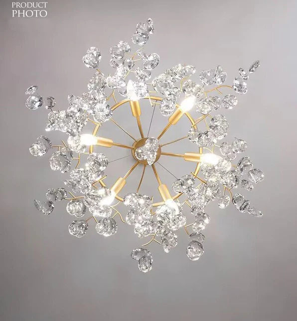 Rylight New Flower Romantic Light Luxury Crystal Chandelier