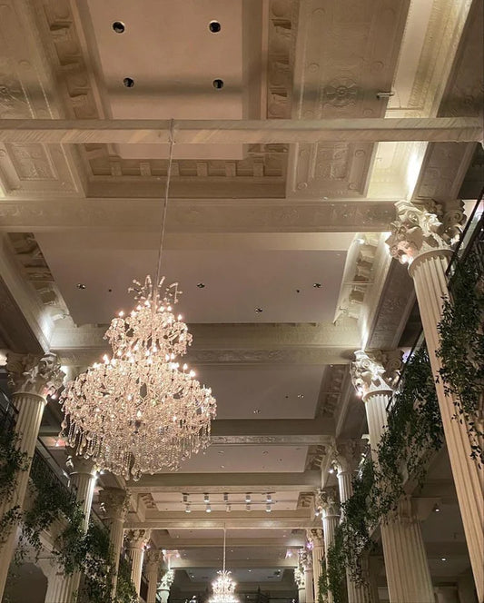 ثريا Rylight كبيرة جدًا تقليدية متعددة الطبقات على شكل فرع شموع من الكروم/الذهب الكريستالي