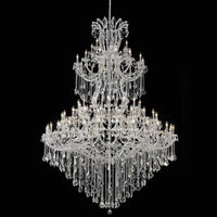 Rylight Extra Large Traditional Multi-layers Candle Branch Chrome/Gold Crystal Chandelier