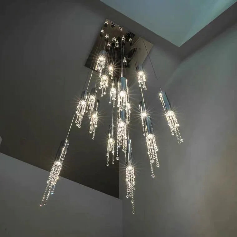 Rylight 7/9/12/18/21/27/38-Light Italian Modern Creative Silver Pendant Light Fixture