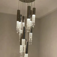 Rylight 7/9/12/18/21/27/38-Light Italian Modern Creative Silver Pendant Light Fixture