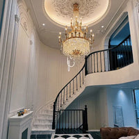 Rylight extra grote luxe kristallen kaarskroonluchter met kwastjes