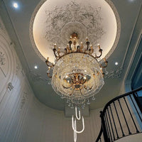 Rylight extra grote luxe kristallen kaarskroonluchter met kwastjes