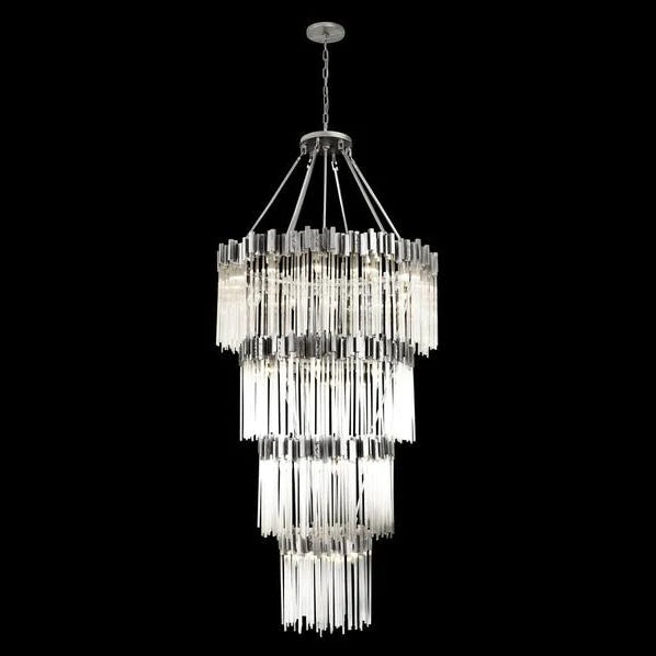 Rylight 1/2/3/4-Tier Round Crystal Chandelier Creative Waterfall Chandelier