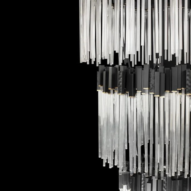 Rylight 1/2/3/4-Tier Round Crystal Chandelier Creative Waterfall Chandelier