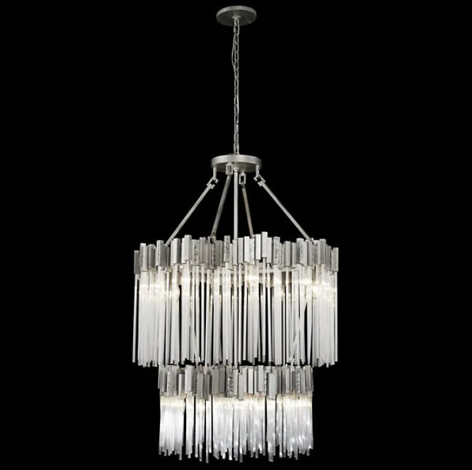 Rylight 1/2/3/4-Tier Round Crystal Chandelier Creative Waterfall Chandelier
