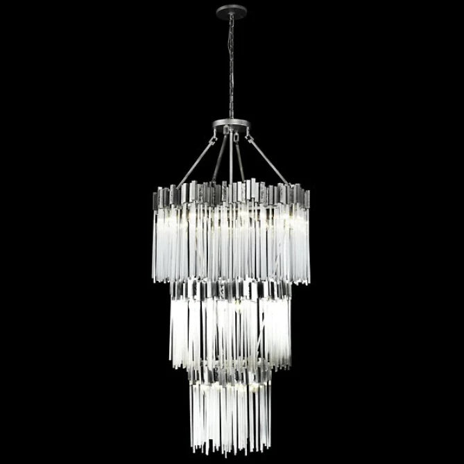 Rylight 1/2/3/4-Tier Round Crystal Chandelier Creative Waterfall Chandelier