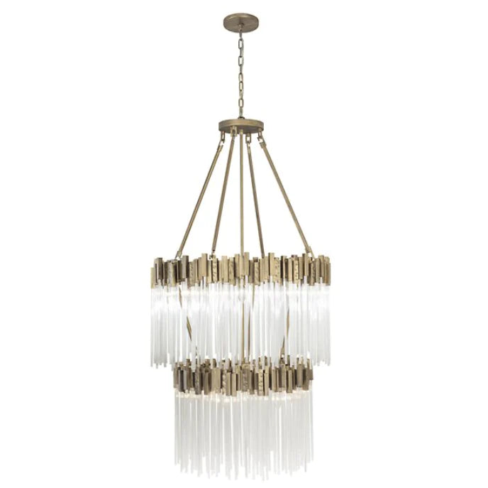 Rylight 1/2/3/4-Tier Round Crystal Chandelier Creative Waterfall Chandelier