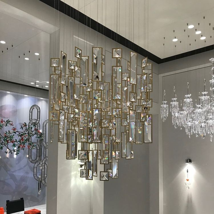 Rylight Round/Rectangular Modern Style Square Crystal Chandelier