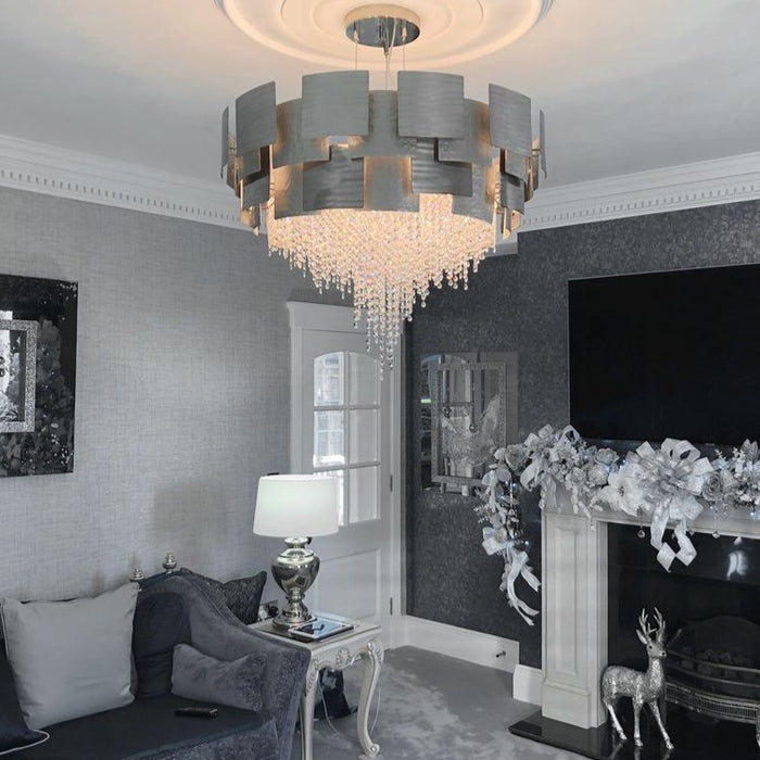 Rylight 18/24-Light Round/Linear Crystal Chandelier