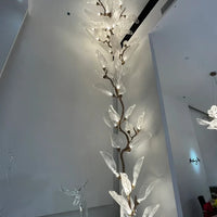 Rylight Flush Mount/Round/Linear Bionic Resin Leaves Chandelier