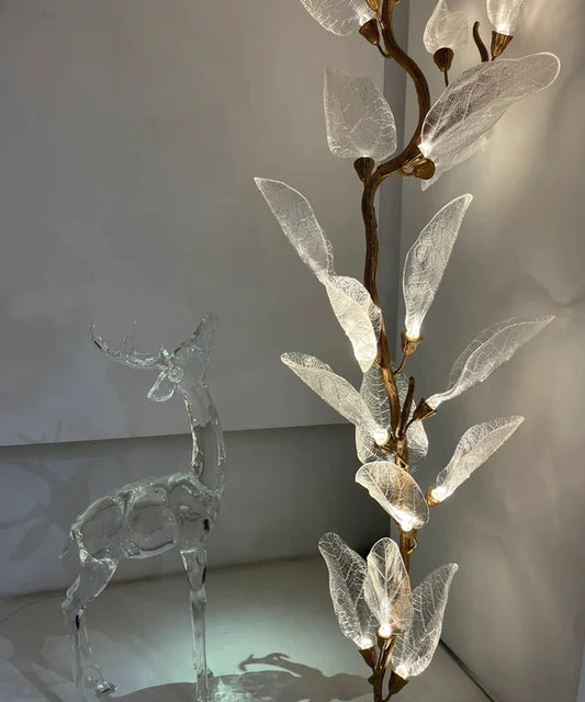 Rylight inbouw/ronde/lineaire bionische hars bladeren kroonluchter